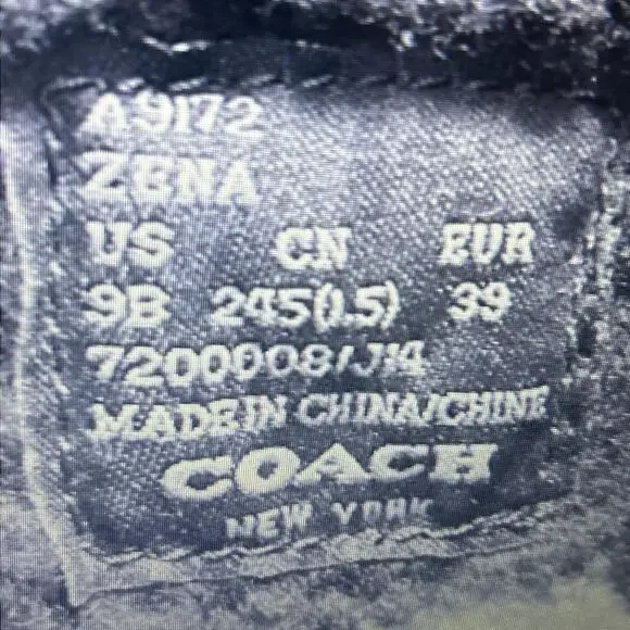 Coach Zena Black Leather, Shearling, Rubber Winter Cold Weather Snow Boots sz 9 - Picture 4 of 10